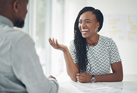 Contact us image of a Woman talking
