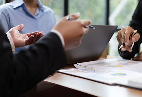 Investor Relations - Laptop persons hand